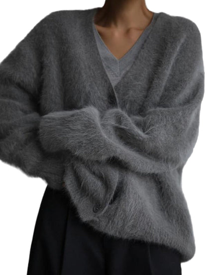 Women'S Ultra-Fuzzy Open Front Sweater, Soft Comfortable Knitwear for Fall Winter Seasons, Casual Daily Wear Women'S Clothing