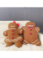 1Pc Plush Christmas Gingerbread Man Throw Pillow, Cute & Cozy Decorative Pillow, Holiday Home Decor for Living Room, Bedroom, Suitable for Autumn Winter