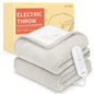 HOMLYNS Luxeheat Heated Electric Blanket 50"X 60", Soft Flannel Sherpa Heated Throw, Heating Blankets with 5 Heat Settings, 3 Hrs Timer Auto Shut Off