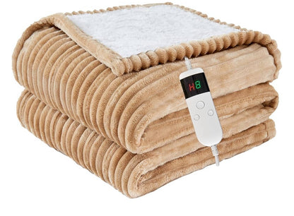Electric Blanket – Soft Flannel Heated Throw (50” x 60”), 5 Heat Settings, Auto Shut-Off
