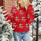 Women'S Deer Jacquard Red Christmas Sweater